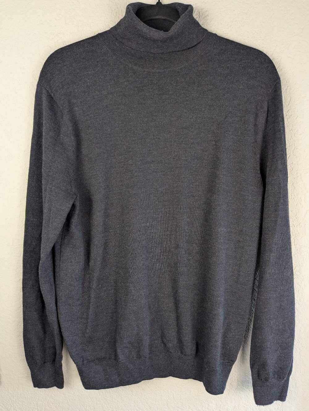 J. Crew 100% Merino Wool Sweater Men's M Roll Neck Dark Gray Classic Preppy